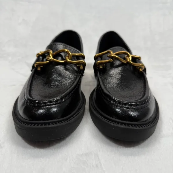 Steve Madden Loafer‎ Black Chain Accent Lug Sole Comfortable Shoes 6.5 - Image 2