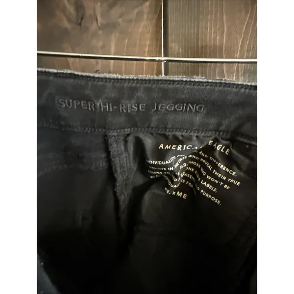 American Eagle Womens 4 Black‎ Next Level Stretch Super High Rise Jeggings - Image 9