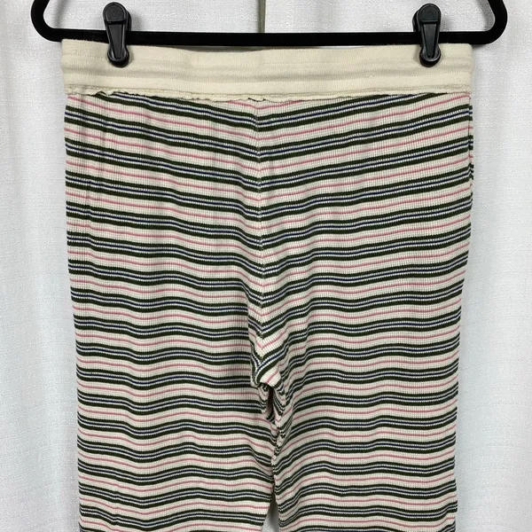 Sundance Cream Green&Pink Stripe Dina Waffle Knit Sleep Pants Sz.S - Image 9
