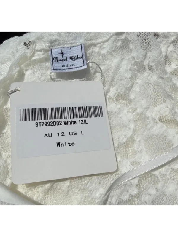 Flirty Daisy Floral Flutter Sleeve A-Line Boho Mini Dress White Size Large NWT - Image 7