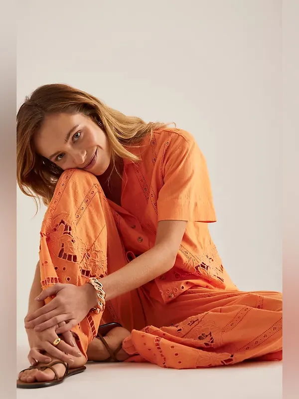Damson Madder Martina Trousers in Apricot 10 - Image 5