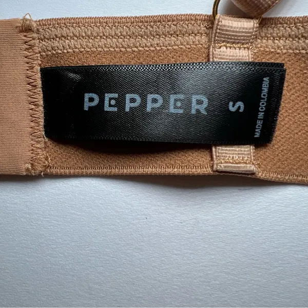 Pepper Everyday Lace Triangle Bralette in Tuscan‎ Tan size small - Image 3
