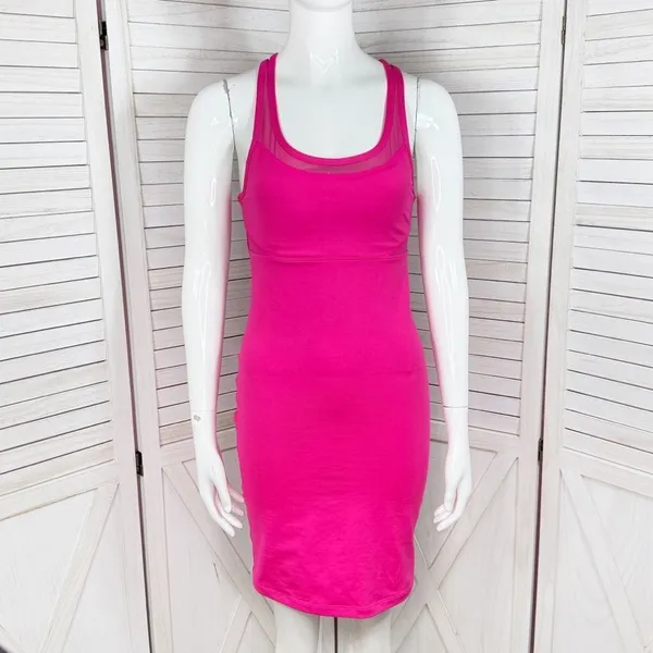 Fabletics Tropez Sleeveless Open Racer Back Athletic Dress Magenta Pink‎ Small - Image 2