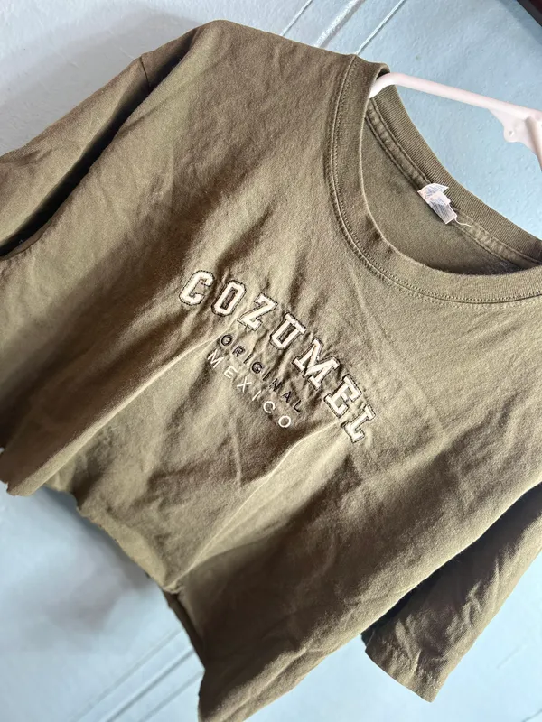 Casual Cropped Tshirt Green Size M - Image 2