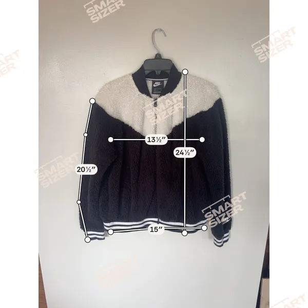 Nike Sportswear Swoosh Sherpa Fleece Jacket Black And White - Image 3