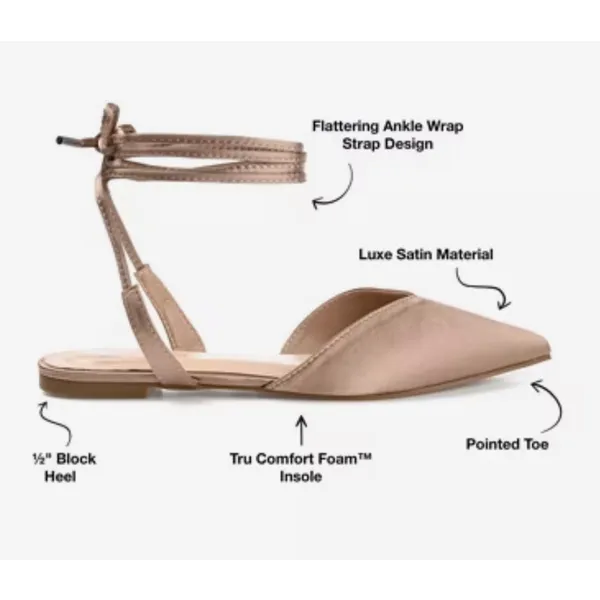 NEW Journee Taupe Theia Ankle Tie Flat 7 $75 - Image 2