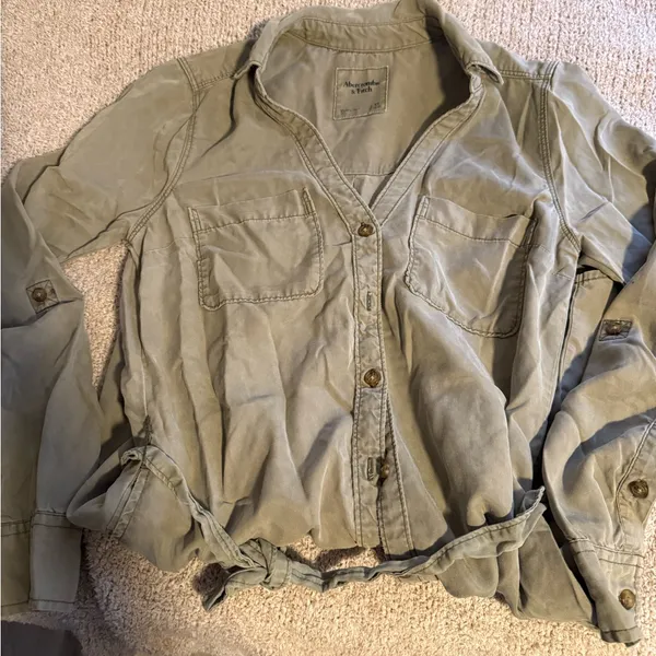 Abercrombie & Fitch Khaki Utility Jacket - Image 4