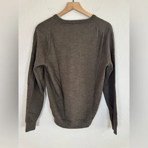 J. Crew Vintage Women’s Merino Wool Brown V Neck Sweater size Small $118 - Image 6