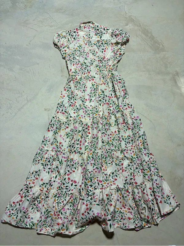 Misa Los Angeles Cream Floral Button-Front Maxi Dress small - Image 9