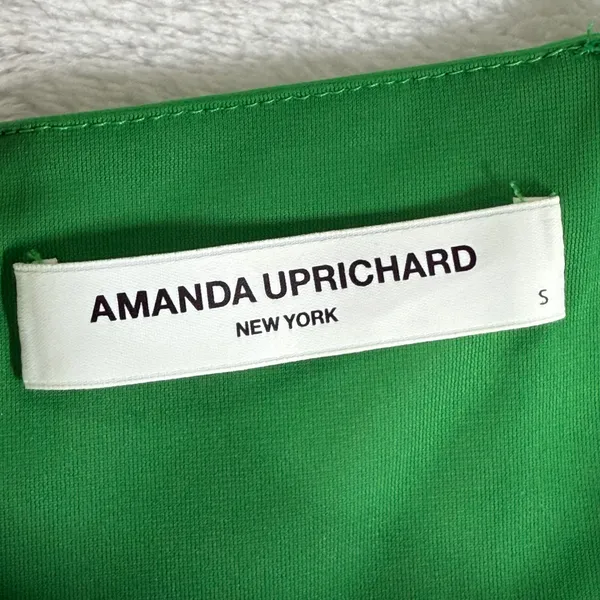 Amanda Uprichard Emilee Faux Leather Mini Dress Green‎ Sleeveless Sweetheart S - Image 2