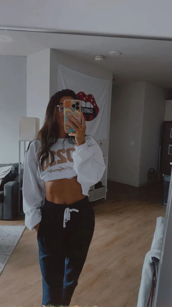 Edikted 90210 Cropped White Hoodie - Image 3