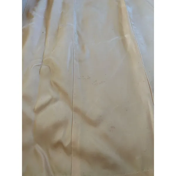 VTG 60s Yellow Wool Maxi Trench Coat Giralda Room 8/10 Quiet Luxury Clean Girl - Image 10