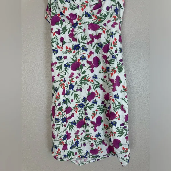 Vix Paula Hermanny Clover Yana Floral Mini Dress in White XS Linen Rayon $268 - Image 8