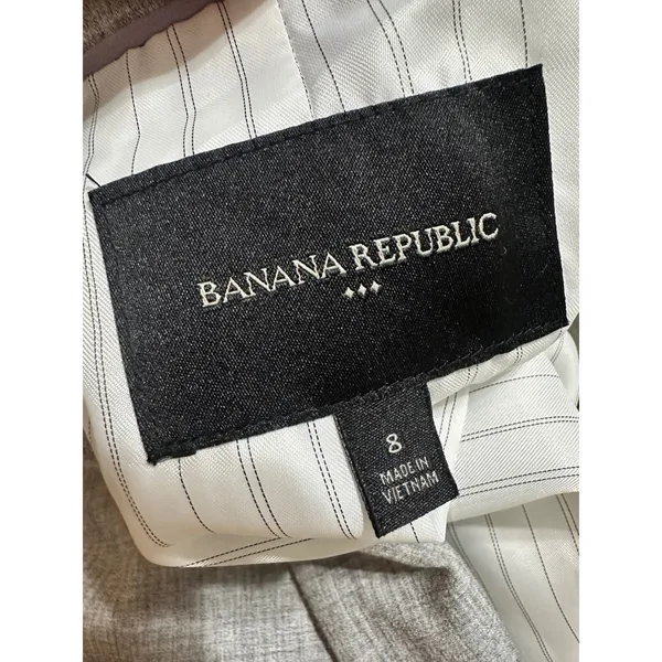 Banana Republic Grey Single Button Blazer Jacket‎ Heathered Size 8 Professional - Image 6