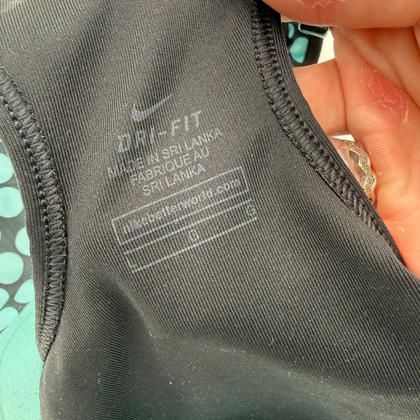 Nike Pro Dri-Fit Halter Black & Blue Polka Dot Sports Bra Size Large - Image 2