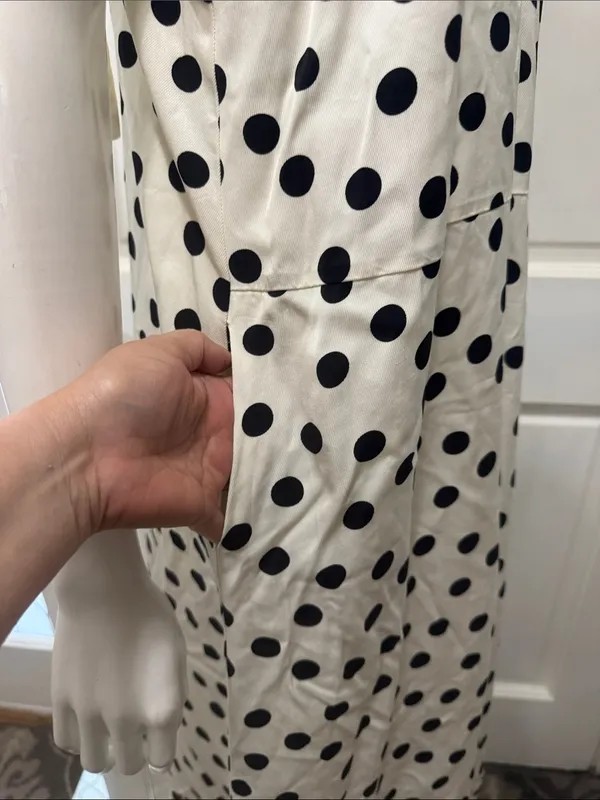 zara cotton polka dot dress limited edition side pocket size medium - Image 10