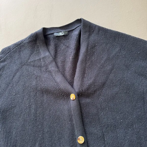 Lillusory Ribbed Knit Cardigan Sweater Blue Size L - Image 5