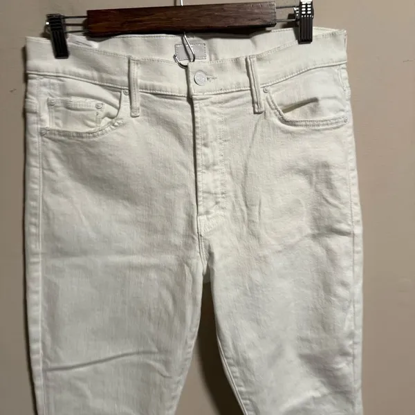 MOTHER Jeans Hustler Ankle Fray White Fairest of Them All- Size 32 - Image 5