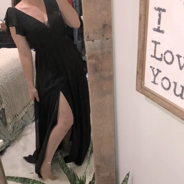 Azazie black formal maxi dress size 4 - Image 4