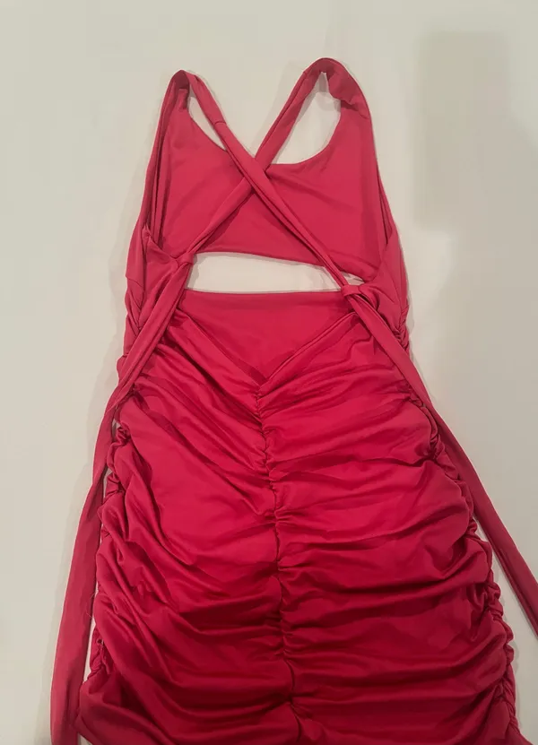Pink ruched bodycon dress Size M - Image 6