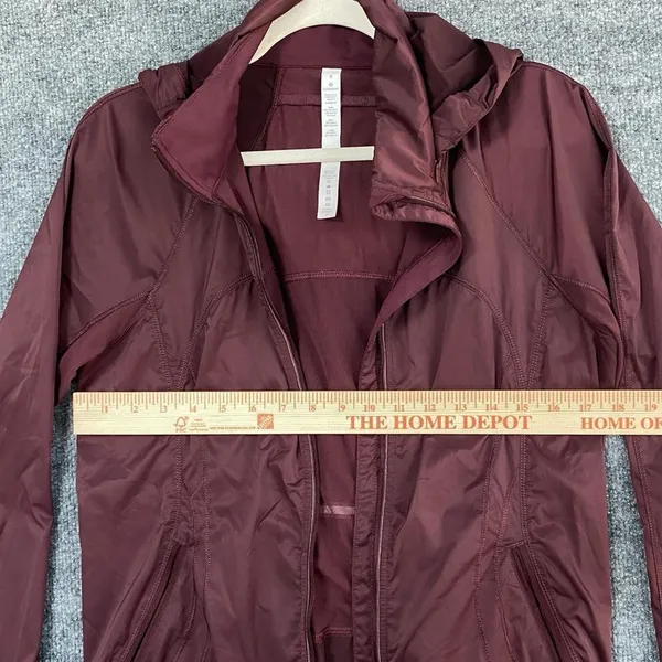 Lululemon Goal Crusher Burgundy Lightweight Jacket Mesh Hooded Windbreaker - Image 6
