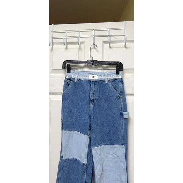 AQB Pacsun Jeans Women's Size 24 Colorblock 90s BF Cargo Carpenter‎ Contrast - Image 3