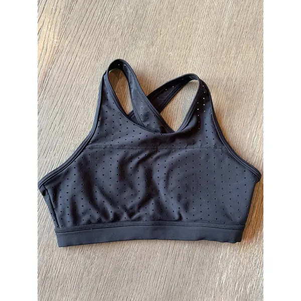 Buff Bunny Collection Black Perforated‎ Strappy Sports Bra Small - Image 3