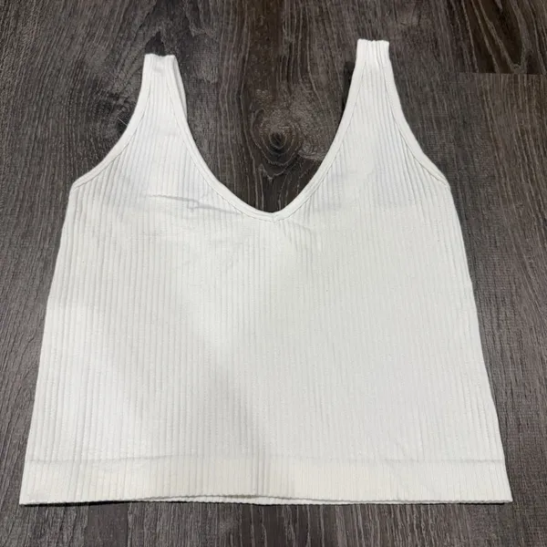 Free People White Solid Rib Brami - Image 3