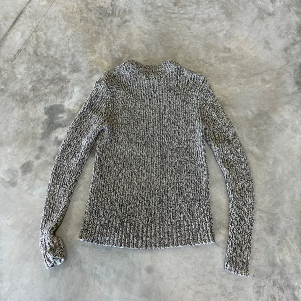 Denim & Supply Ralph Lauren Marled Knit Wool Blend Sweater Black White Small - Image 6
