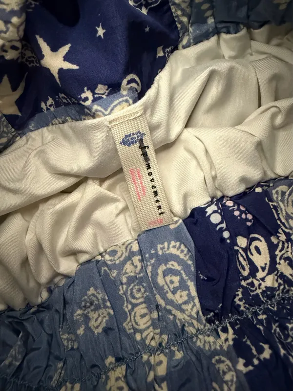 Free People Movement Blue patterned high waisted shorts - Image 4