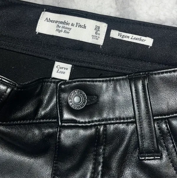 Abercrombie Skinny High Rise Leather Pants - Image 6