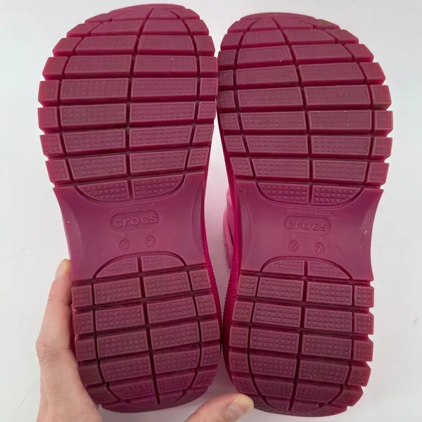 Crocs Classic Mega Crush Sandals Pink Women 7 Chunky Platform Y2K Statement - Image 8