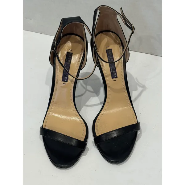 Purple Label‎ Ralph Lauren Collection Womens 8 Black Stiletto Ankle Strap Formal - Image 7