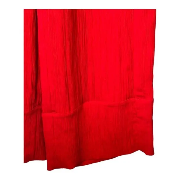 Palmer Harding Pants Women 2 Red‎ Crinkled Fabric Elastic Waist Silence Wide Leg - Image 7