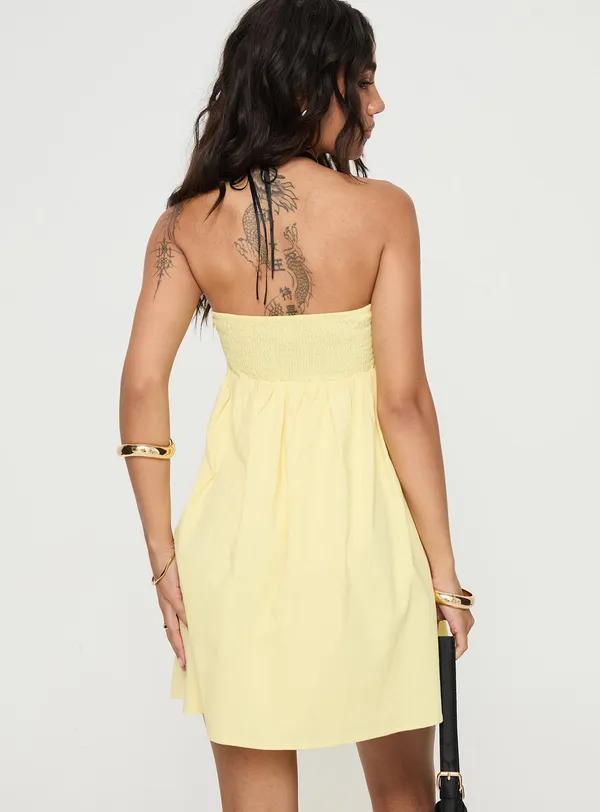 PRINCESS POLLY Osment Lemon Yellow Strapless Mini Dress - Image 5