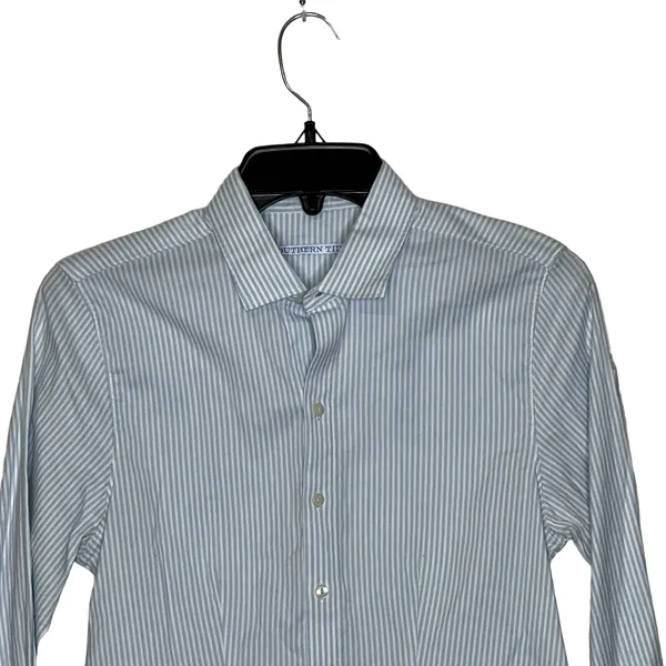 Southern Tide Shirt Size 4‎ Blue White Striped Cotton Stretch Blend Womens LS - Image 2