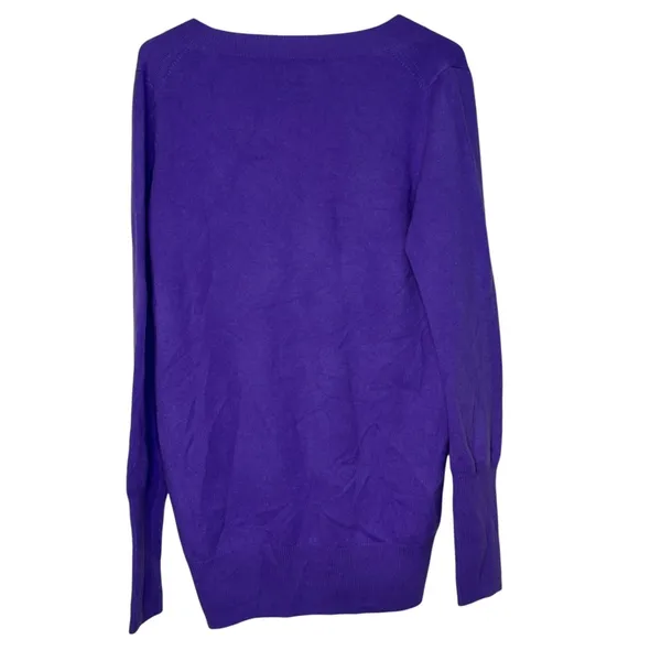 J.Crew Womens Italian Cashmere V-Neck Sweater Purple Relaxed Fit M 29660 - Image 10