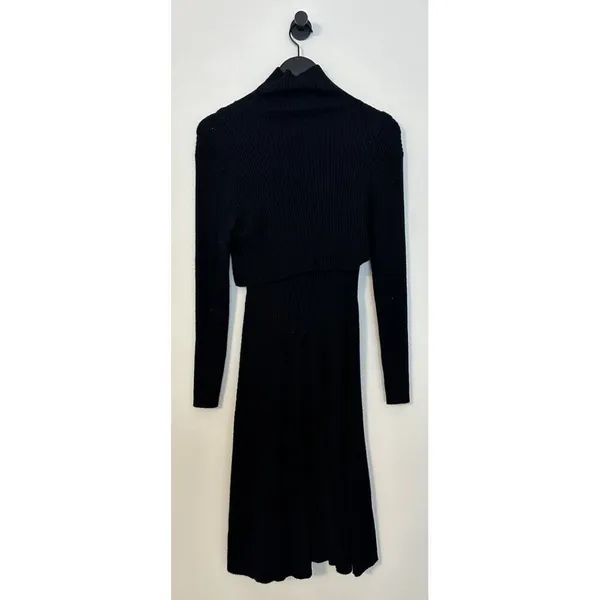 STITCHDROP 2-fer Mock Neck Sweater Dress in Black Size Large - Image 7