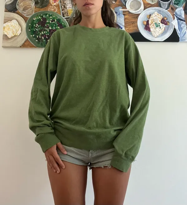 green crewneck sweater Size M - Image 6