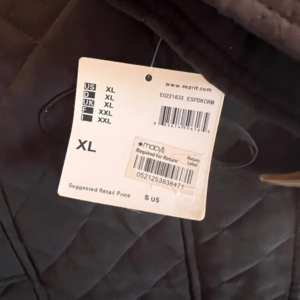 Espirit NWT Women's Brown Quilted Parka Jacket Size XL - Image 11