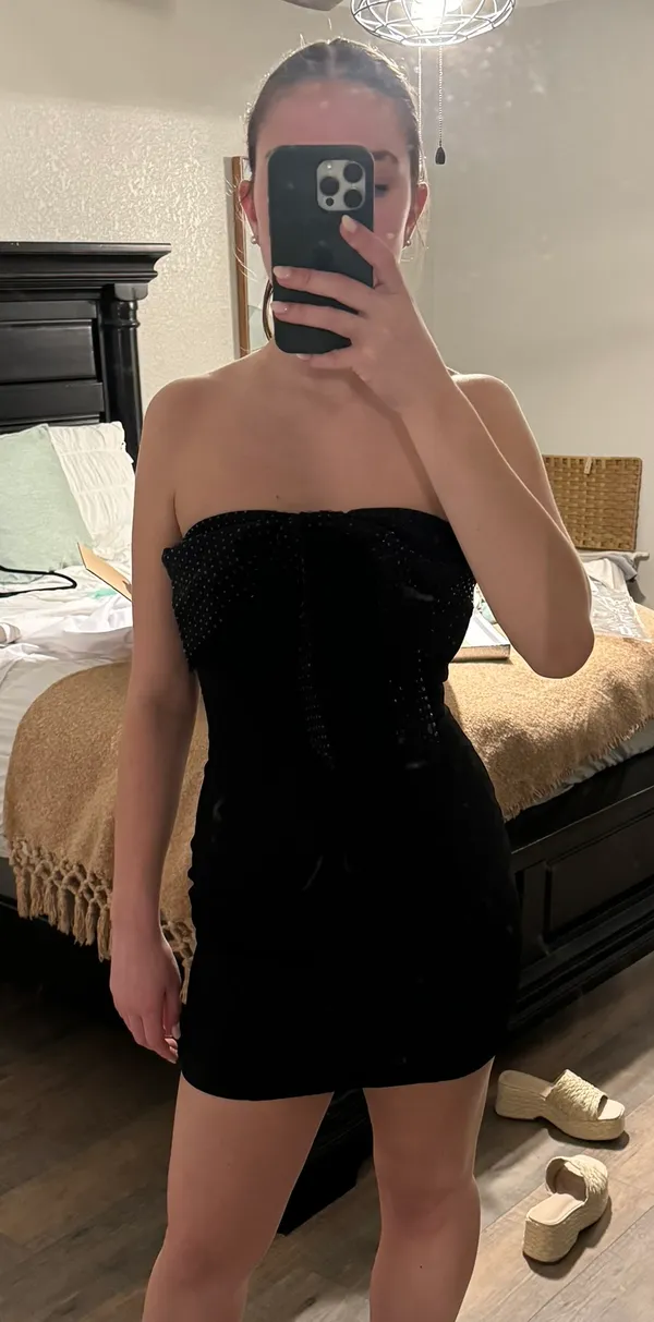 Meshki Black Mini Dress - Image 2