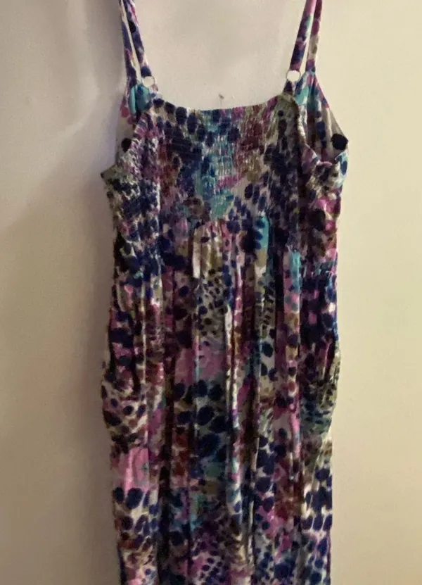 Womens Minidress L Large Mottled Print Tank Sundress Blue Purple Pink Bust 40” - Image 5