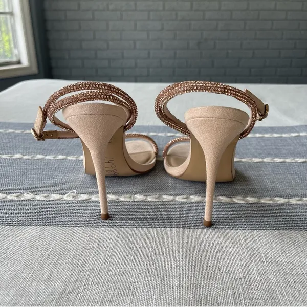 Steve Madden Breslin Blush Heels Rhinestones Size 8 Rose Gold - Image 5