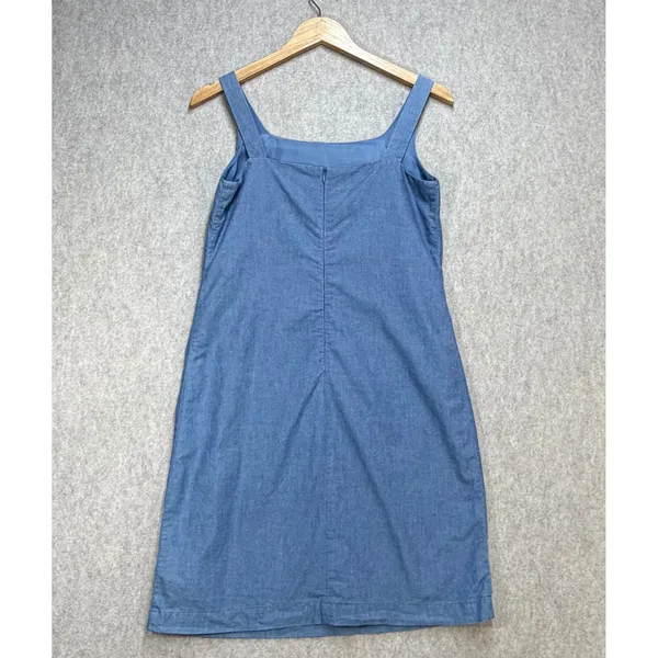 Gap Blue Denim Shift Dress Womens 4 Square Neck Sleeveless‎ Mini Cotton Coastal - Image 2