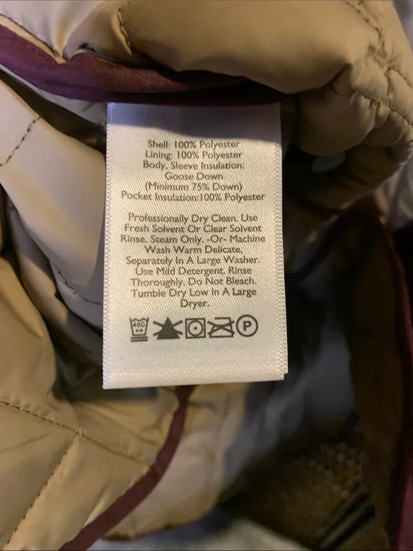 L.L. Bean Down Eggplant Quilted Coat Size M - Image 3