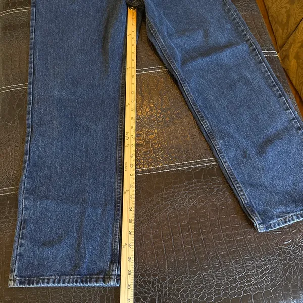 Lee Jeans Vintage 90s Mens 40x30 Dark Wash Regular Fit Straight Leg - Image 4
