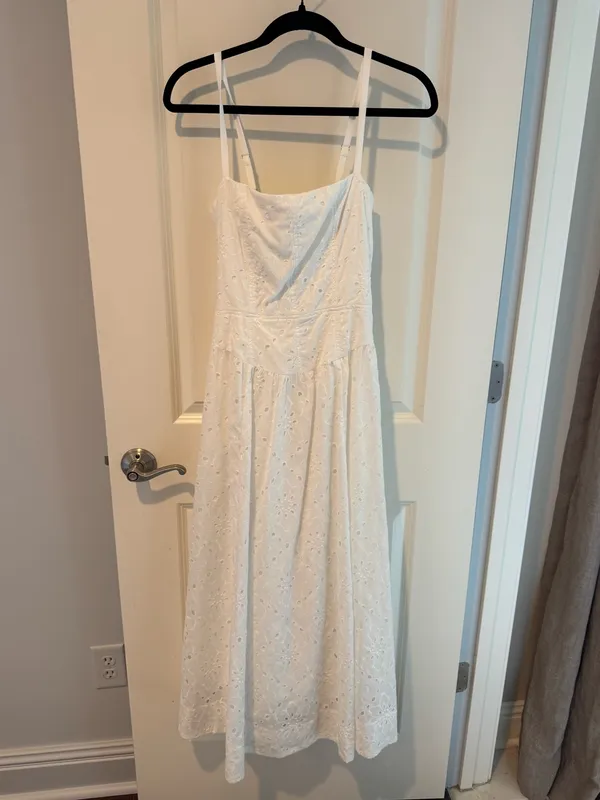 Reformation Katarin White Broderie Eyelet Anglaise Dress | Size 6 - Image 6
