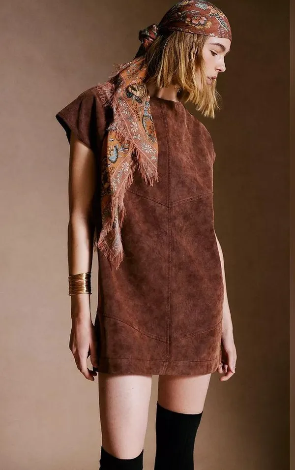 NWT Free People Sawyer Mini Dress Color: Chicory Coffee Size XS - Image 6
