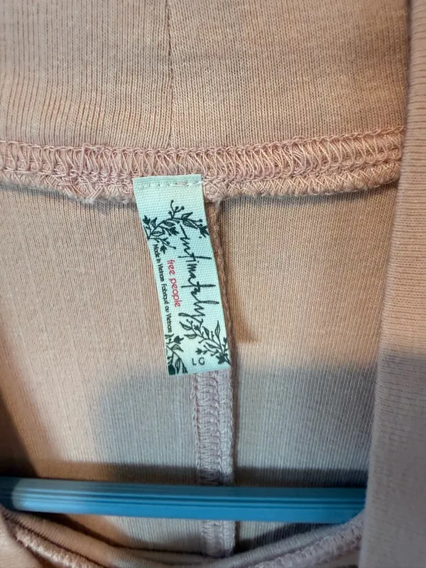 Free People Ribbed Mock Neck Long Sleeve Top - Blush Pink - Image 4