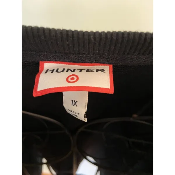 Hunter for Target Womens 1X Black Sweatshirt‎ Logo Tape Sleeve Sweater Casual - Image 5